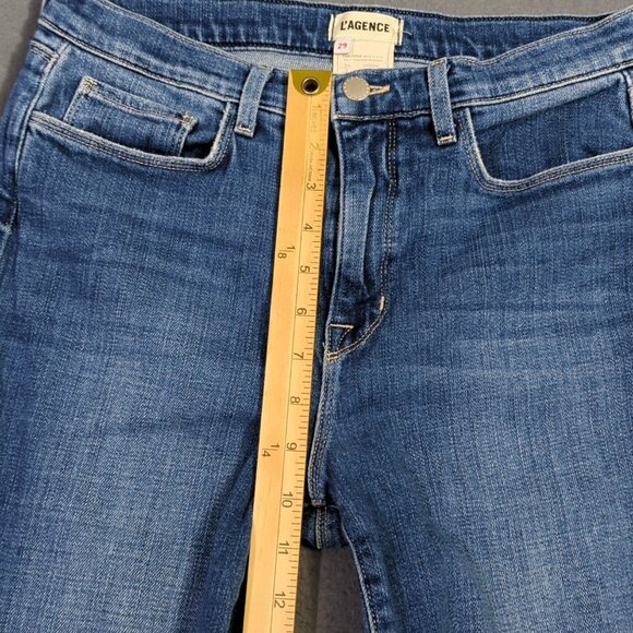 L'agence Jeans Women's 29 Blue Harris High Rise Cropped Denim - Picture 6 of 12